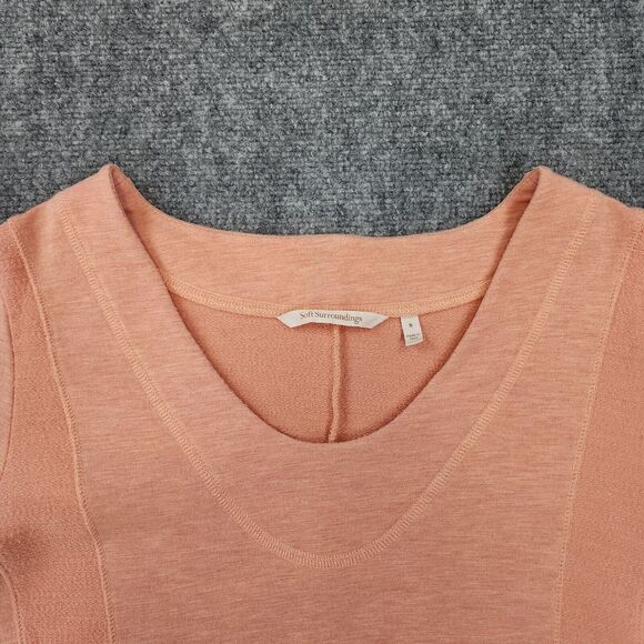 Soft Surroundings Sweater Womens Small Orange Heathered Coral Delia Pullover Top - Picture 9 of 14